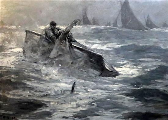 § Sir Frank Brangwyn (1867-1956) Capsized, an original illustration for The Graphic 22 x 30in.
